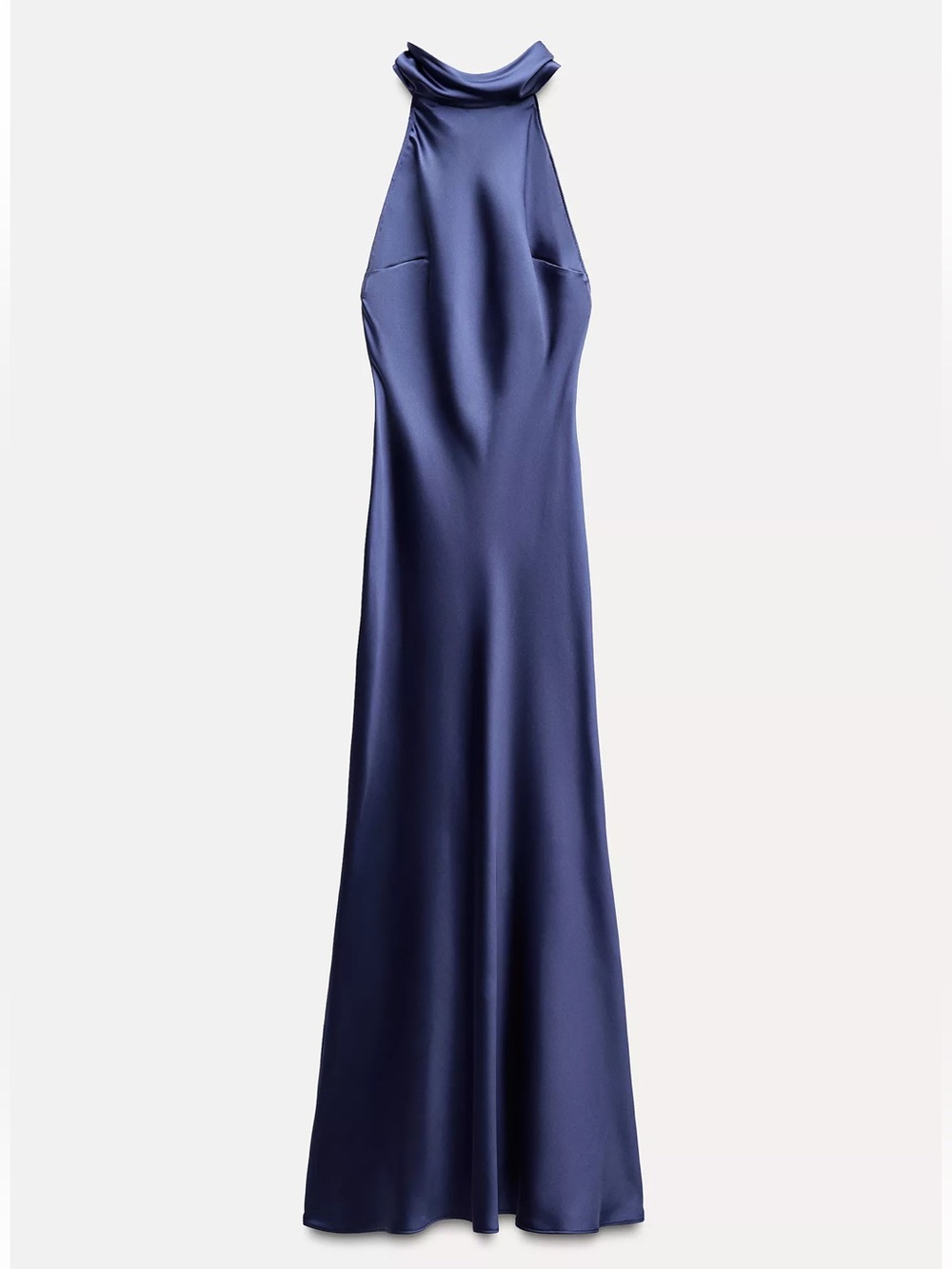 Zara Long Halter Dress in Deep Blue